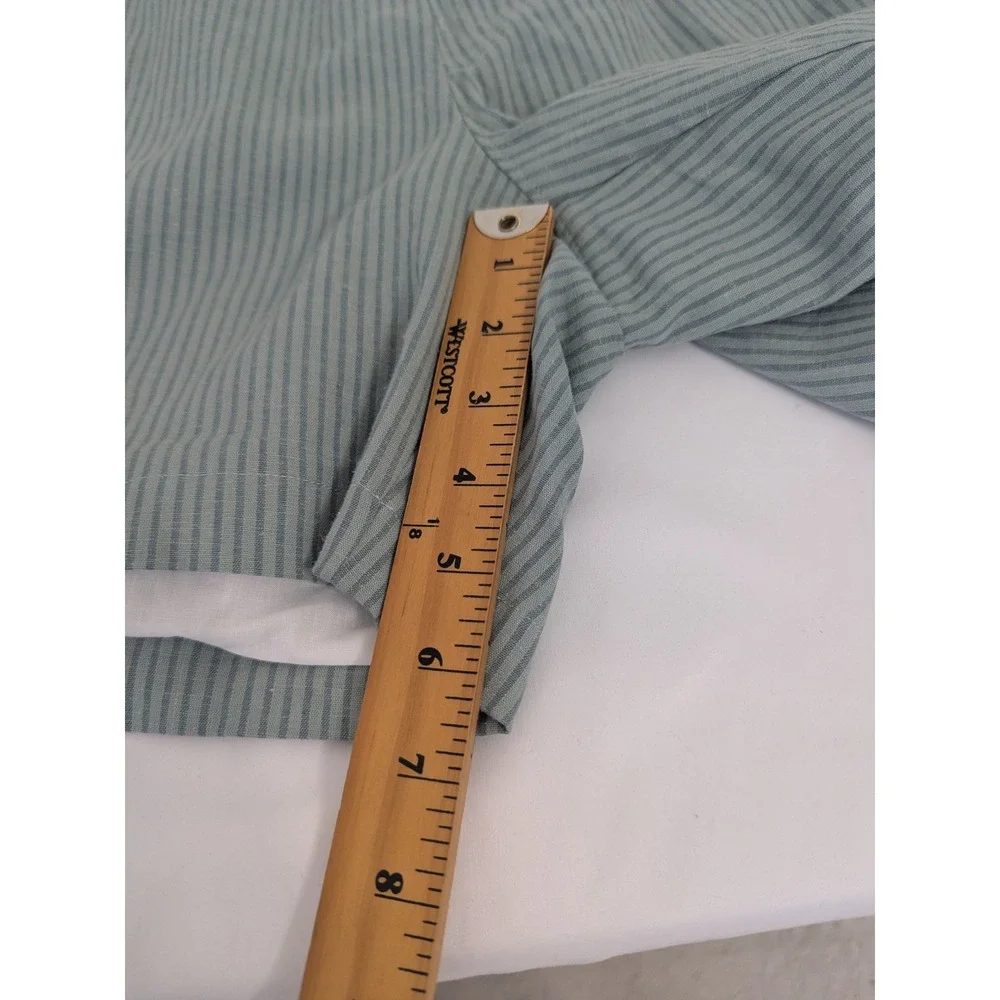 Columbia Linen Blend Shorts Men XXL Sage Green Striped 6in Inseam Fishing Summer